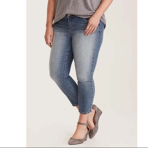 torrid Denim - Torrid Distressed Ankle Skinny Jean Light Wash 18